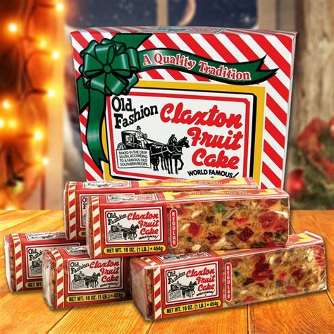 Claxton fruit cake - A Claxton Fruit Cake will definitely transform your holiday into a special one. Claxton Fruit Cake is loaded with natures finest with fruits and nuts. In fact, over 70% by actual weight to be exact. It includes sun-ripened California raisins, pineapple, crunchy Georgia pecans, plump juicy cherries, freshly shelled walnut and almonds, tangy ...